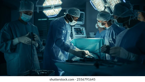 Professional medical team in surgical attire demonstrating expert eye care